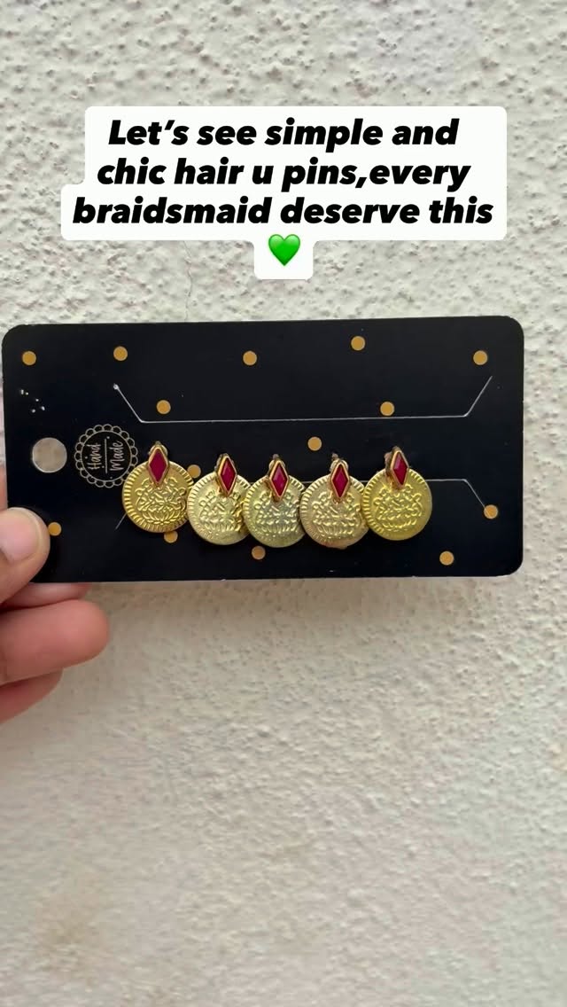 Emerald Mango Charm Hair U-Pins
